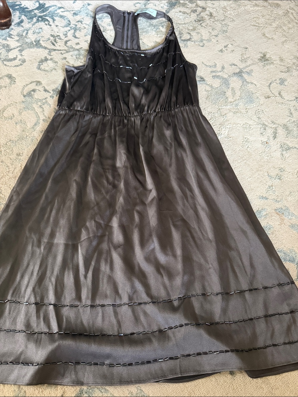 Geren Ford  Gray  Sleeveless A-Line Party Dress silk